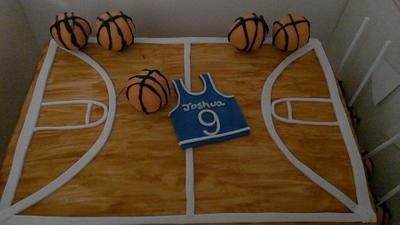 Basketball Court Cake. With Cakepops - Cake by Hollie Chamberlain