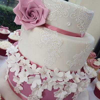 Dusky Pink Wedding Cake - Cake by Lindsay Marie Cake Designs