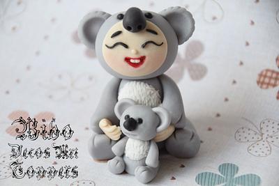 Baby in Koala Costume  - Cake by BiboDecosArtToppers 