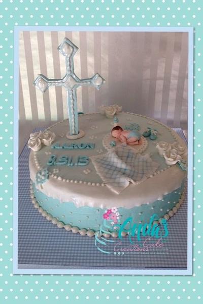 Baby Boy Baptism Cake - Cake by Anda Nematalla
