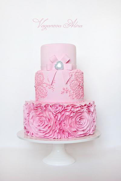 pink wedding cake - Cake by Alina Vaganova