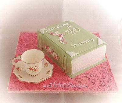 Cup of tea and a good book - Cake by Fantail Cakes