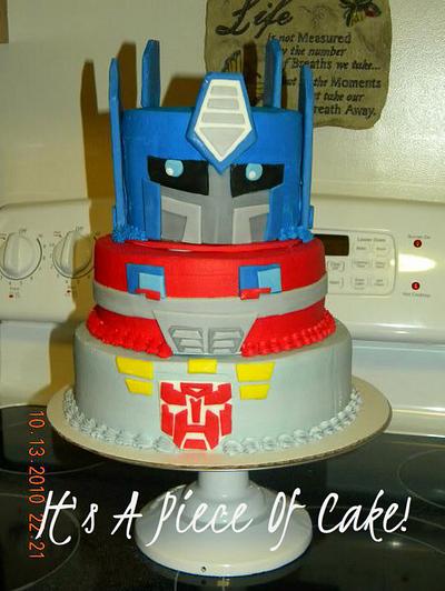 Transformers Cake Buttercream Icing, Fondant Accents - Cake by Rebecca