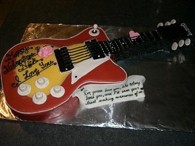 Valentine's Day Guitar Cake - Cake by Amanda