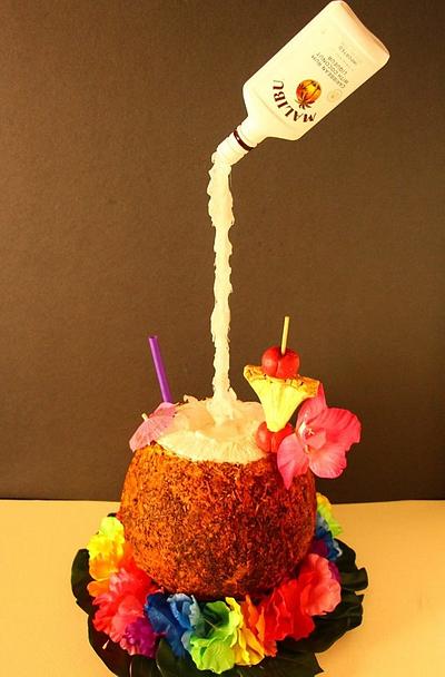 pina colada hawaiian drink cake - Cake by Kayotic Konfections 