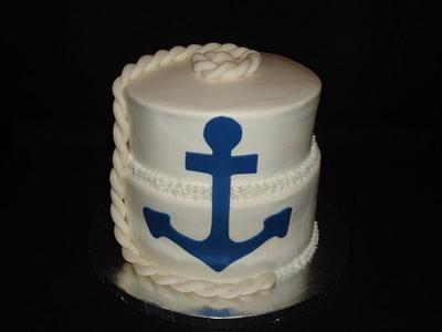 Navy cake - Cake by Kim Leatherwood