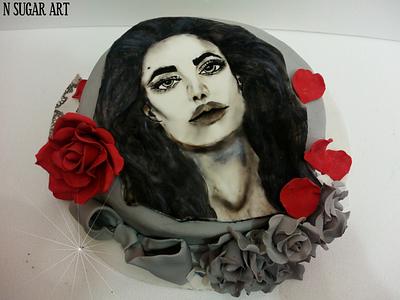 Angelina Jolie portrait cake - Cake by N SUGAR ART