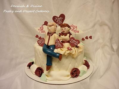 40th (Ruby) Anniversary cake - Cake by DevilishDivine