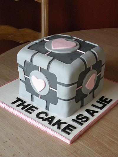 companion cube - Cake by Dani Johnson