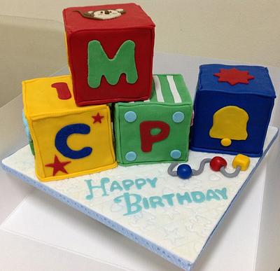 Baby Blocks for  a 1st Birtday - Cake by MariaStubbs