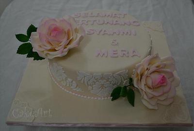 Pink and Peach Stencil Cake - Cake by CakeArt