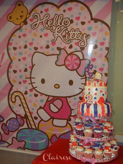 Hello Kitty themed cupcake tower - Cake by AnnCriezl 