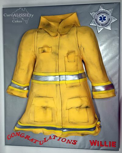 Fireman's Bunker gear cake - Cake by CuriAUSSIEty  Cakes