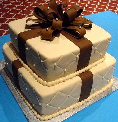 cream and brown themed cake - Cake by Enza - Sweet-E