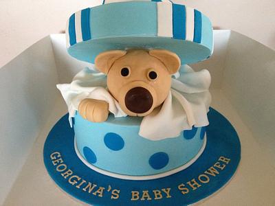  Bear in box baby shower cake - Cake by Dell Khalil