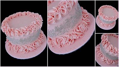 Ruffles and bling Christening cake - Cake by Veronika
