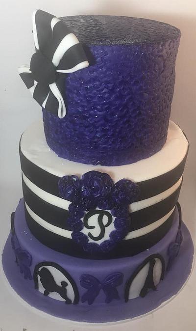 Purple Paris Themed Cake - Cake by givethemcake