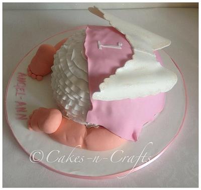 baby bum with angel wings - Cake by June milne