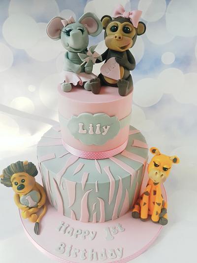 Girly Jungle Birthday cake - Cake by Jenny Dowd