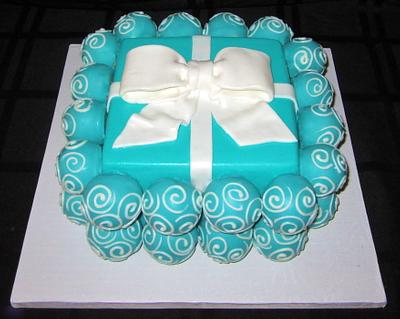 Tiffany Cake Ball Cake  - Cake by Cuteology Cakes 