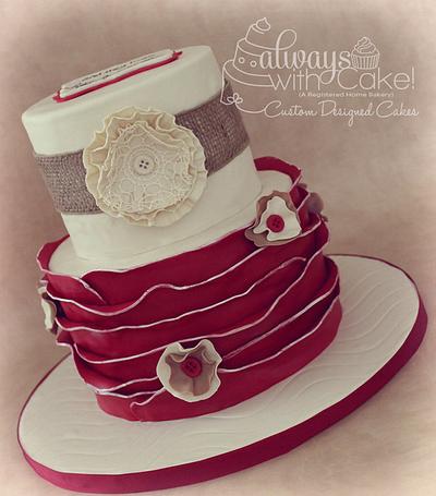 Burlap and Ruffles  - Cake by AlwaysWithCake