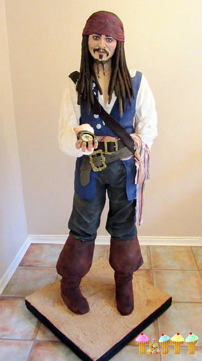 5ft 5 Almost Life size Johnny Depp as Jack Sparrow Cake! - Cake by Lara Clarke