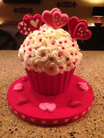 Valentine Giant Cupcake - Cake by Margaret