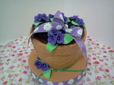 Flower Pot Cake - Cake by Wendy Lynne Begy