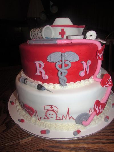 RN Graduation Cake  - Cake by Laura 