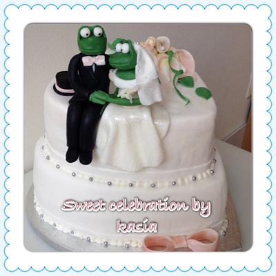 Wedding cakes - frogs - Cake by Kasia
