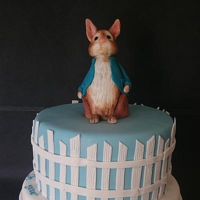 Peter rabbit. hand modeled Peter rabbit  - Cake by karen mitchell