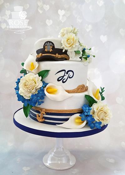 Navy Wedding Cake - Cake by Rose Dream Cakes