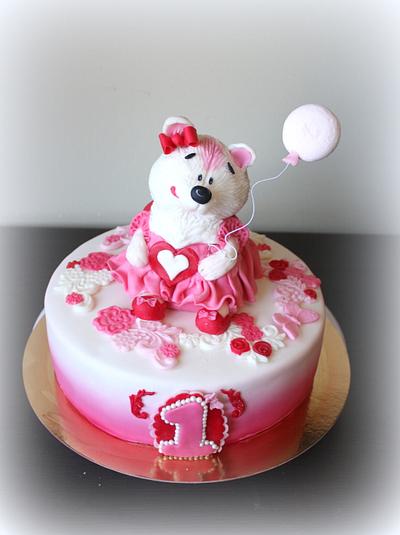 Polar bear in pink - Cake by Anastasia Krylova