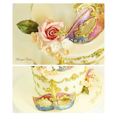 Mask cake - Cake by Ghada _ Bouquet cakes