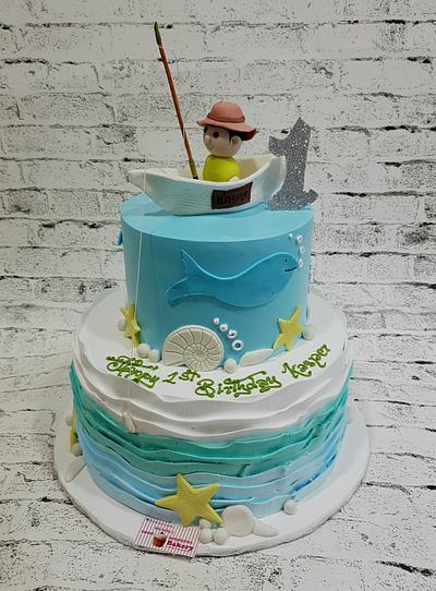 Ocean theme  - Cake by Michelle's Sweet Temptation