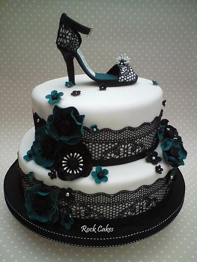 Black Lace shoe - Cake by RockCakes