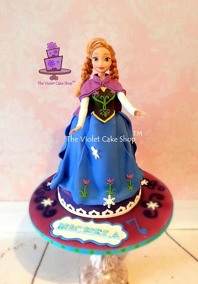 ANNA - Frozen Themed Doll Cake for Michela - Cake by Violet - The Violet Cake Shop™