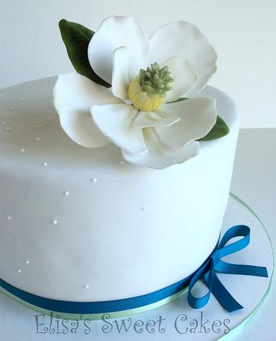 Magnolia Birthday Cake - Cake by Elisa's Sweet Cakes