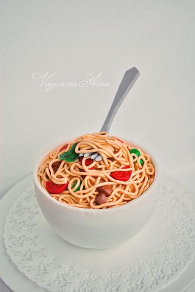 spaghetti with tomatoes and basil cake - Cake by Alina Vaganova