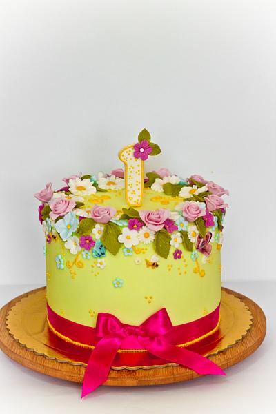 First birthday spring cake! - Cake by laskova