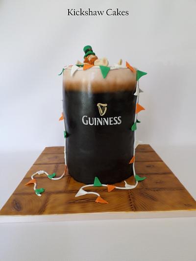 Pint of Guinness with swimming Leprechaun - Cake by Kickshaw Cakes
