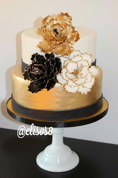 Black & Gold Cake - Cake by Elisos
