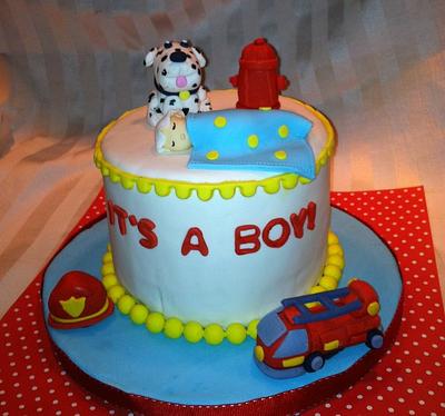 Fireman Themed Baby Shower - Cake by Cathy