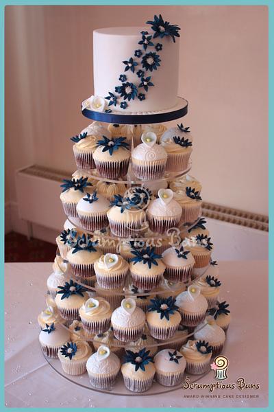 Zoe & Mark's Wedding Cupcake Tower - Cake by Scrumptious Buns