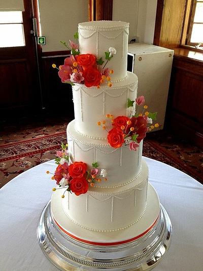 Simple wedding cake  - Cake by jameela