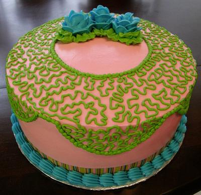 Cornelli Lace with Roses - Cake by Lanett