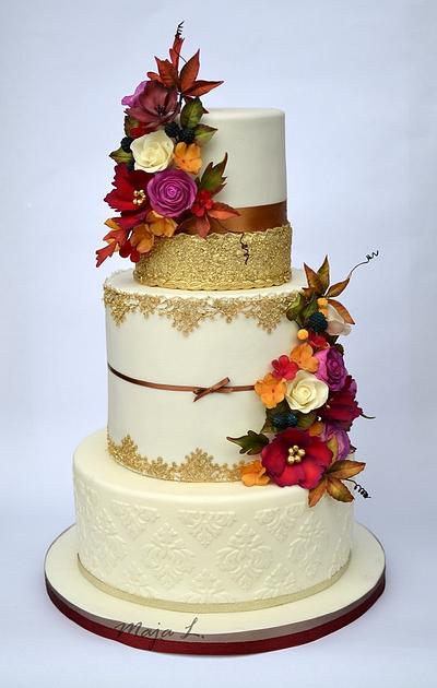 Autumn wedding cake - Cake by majalaska