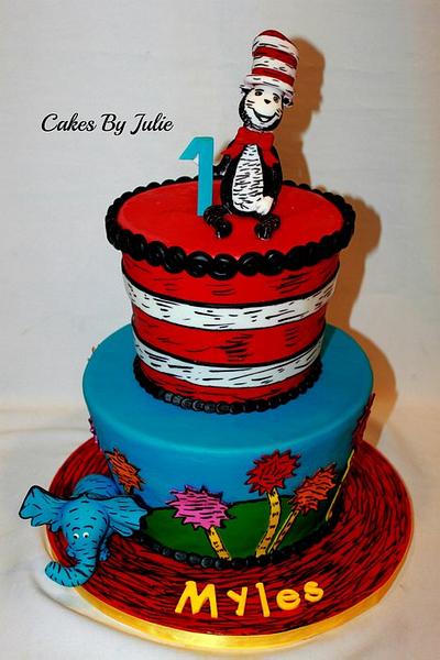 The Cat In The Hat 1st Birthday - Cake by Cakes By Julie