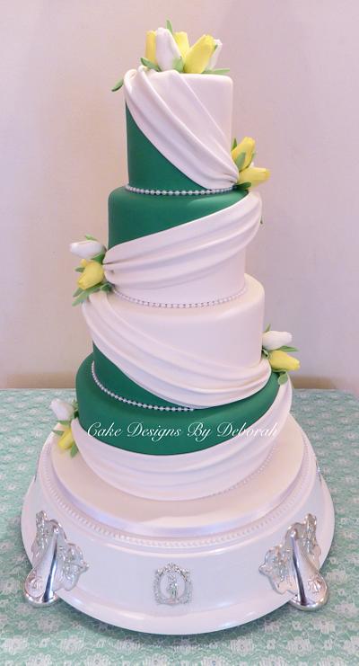 Beautiful Drape Wedding Cake  - Cake by Deborah