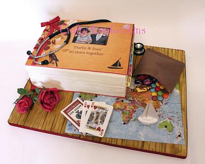 Ruby wedding anniversary scrap book cake - Cake by Craftyconfections